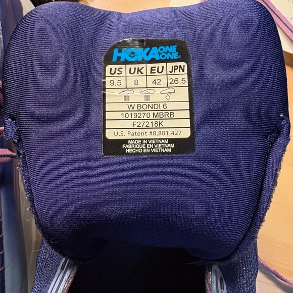 Hoka One One Bondi 6 Womens Running Shoes Blue Purple Gray Sneakers Sz Wns 9.5 - Picture 10 of 10